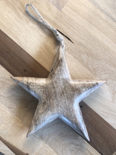 Estrella madera de colgar grande 22 cm Oct 21