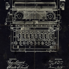 Cuadro Blueprint Maquina de escribir 32X42 9/21 - comprar online