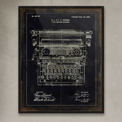 Cuadro Blueprint Maquina de escribir 32X42 9/21