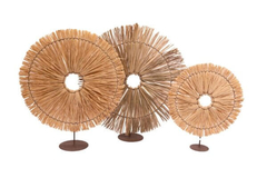 OBJETO DE DECORACION DE FIBRAS NATURALES CON ESTRUCTURA DE METAL 47CM KD en internet