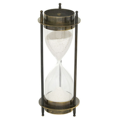 Reloj de Arena con brujula superior bronze oscuro viejo 7x18 cm - U18916 - 10/5/22