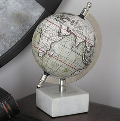 GLOBO TERRAQUEO DE PVC, MARMOl y metal - 14x23 cm - U28544 -10/5/22