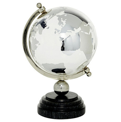 Globo Terraqueo Aluminio/Vidrio/Marmol - 20x20x33 cm - U67779 - 10/5/22