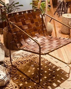 Sillon Individual estructura de hierro y cuero 1/5 - comprar online