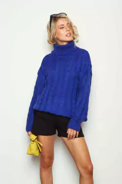 Sweater Poleron Trenzado - comprar online