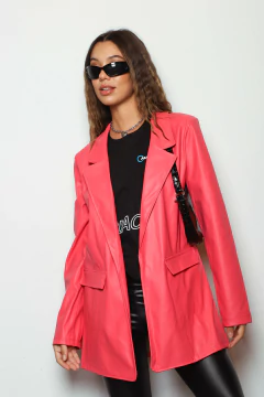 Blazer Cuerina Largo con Bolsillos en internet