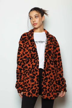 Camisaco Largo Corderito Peluche con Estampas - Shaina Trendy Store