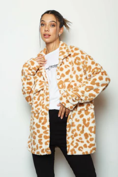 Camisaco Largo Corderito Peluche con Estampas - tienda online