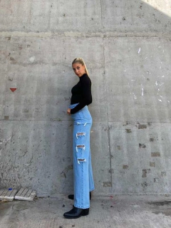 Jean Wide Leg Roturas Laterales en internet