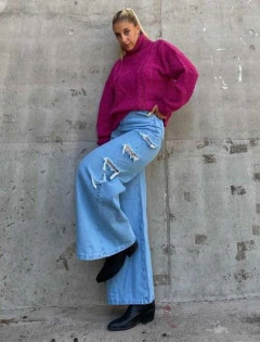 Jean Wide Leg Roturas Laterales
