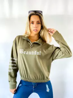 Buzo Rustico con Cierre Estampado Beautiful - Shaina Trendy Store