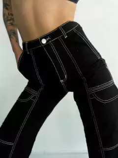 Pantalón Gabardina Cargo Costura de Color - 36 al 52