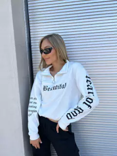 Buzo Rustico con Cierre Estampado Beautiful - Shaina Trendy Store