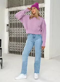 Jean Wide Leg Claro con Rotura en Ruedo - 36 al 52