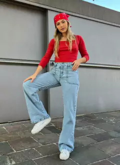 Jean Mom Recto Tiro Alto - comprar online