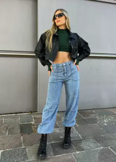 Jean Jogger Tiro Medio con Elástico en Tobillos