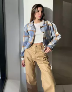 Pantalón Mom Engomado con Costuras - Shaina Trendy Store