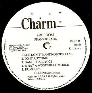 LP Frankie Paul - Freedom (Original Press) [VG+] - Subcultura