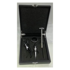 AI- 110511 SET DE  VINO EN  CAJA  DE MADERA X 4
