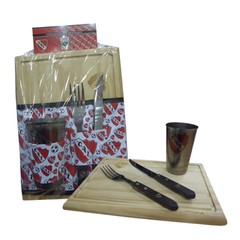 11434 - Set asado c/vaso metálico exhibidor tela Independiente - comprar online