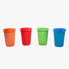 6016 - Vaso  termico rayado con  tapa