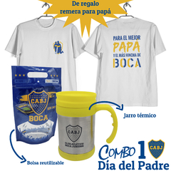 14085 - BOLSA C/ JARRO TERMICO Y REMERA BOCA JUNIORS