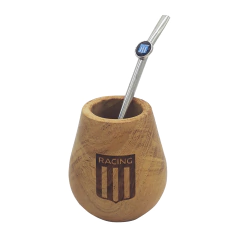 842 - Mate madera c/ bombilla en caja Racing en internet