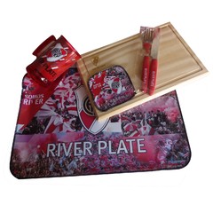 11340 - SET ASADO RIVER PLATE CON INDIVIDUAL Y VASO