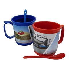 10068 - TAZA PLÁSTICA CON CUCHARA ( cantidad mínima 60 unidades) - comprar online