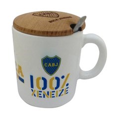 13710 - Mug cerámica Boca c/tapa madera y cuchara en internet