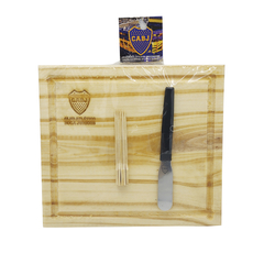 10620 - Plato picada c/pinches y cuchillo Boca Juniors