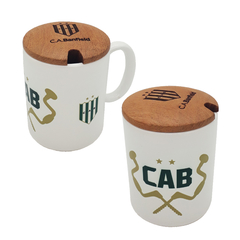 Taza sublimada c/ tapa madera grabada - comprar online