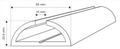 D abierta 55x23,5 mm (x metro)