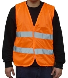 Chaleco Reglamentario De Tela Color Naranja Fluorescente Con