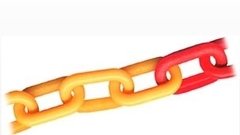 Cadena plastica eslabon 50x30 mm / precio por metro (tramos de 50 cm c/color estandar)