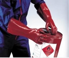 Guante de PVC rojo 70 cm - 4 Cerebros