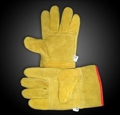 Guante De Trabajo Descarne Puño Corto Amarillo Reforzado