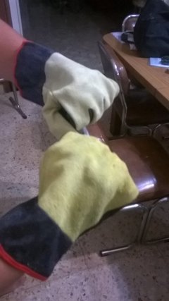 Guantes Combinado Vaqueta Color, Descarne, Jean Cdad Premium - 4 Cerebros