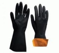 Guante latex industrial con interior flocado (para contacto con derivados del petroleo y grasas) marca Steelpro