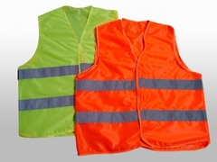 Chaleco Reglamentario De Tela Color Naranja Fluorescente
