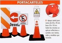 Portacartel Cono Vial Para Carteles Adaptador Conos Viales