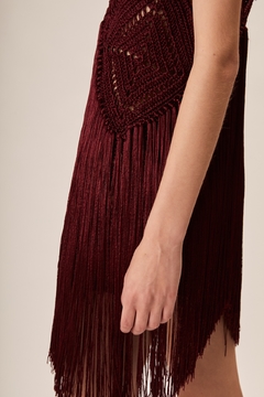 Crochet Vestido Corto Con Flecos Pre Order