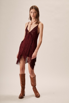 Crochet Vestido Corto Con Flecos Pre Order - comprar online