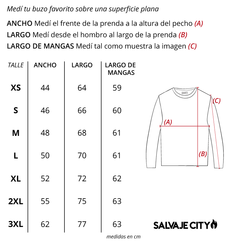 Tabla de talles sweater jasper fw 21