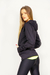 Campera negra con capucha en lycra opaca - comprar online