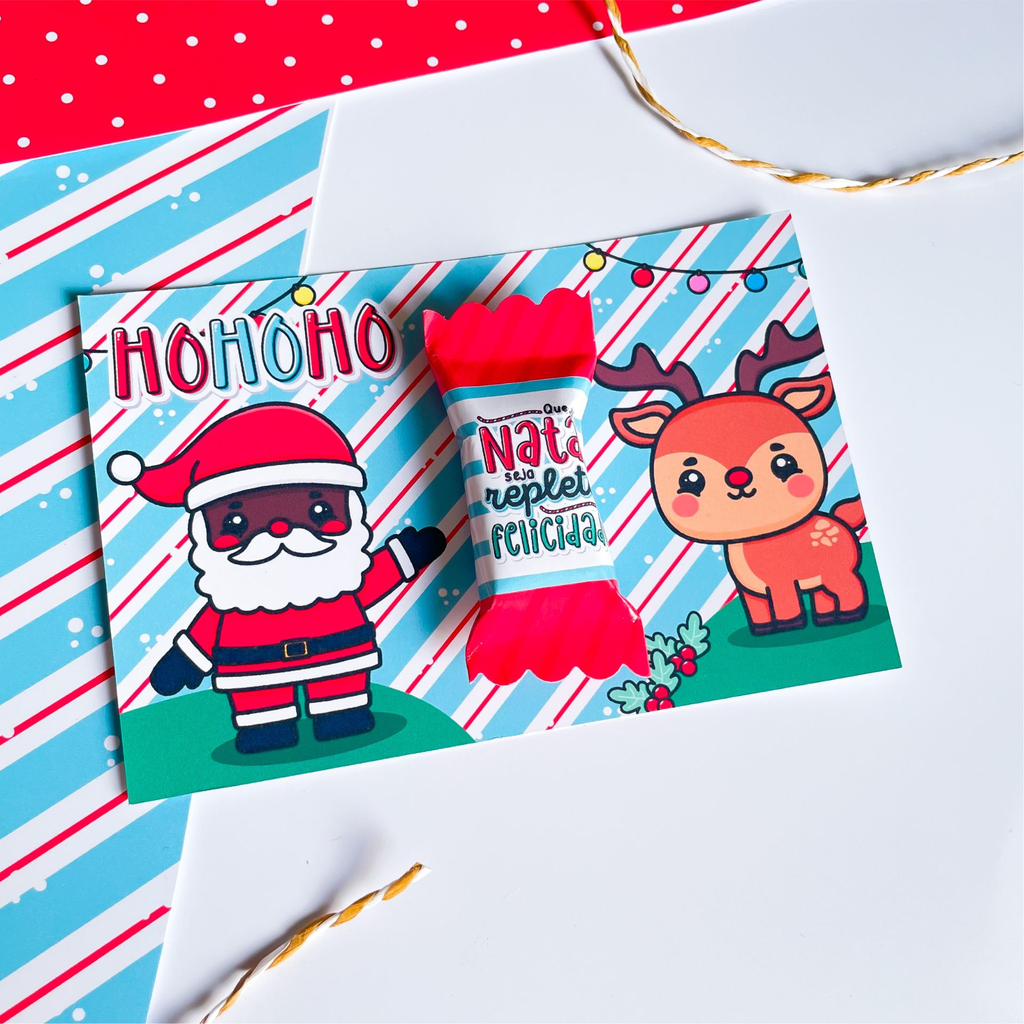 20 Cards de Natal Personalizados + Balas