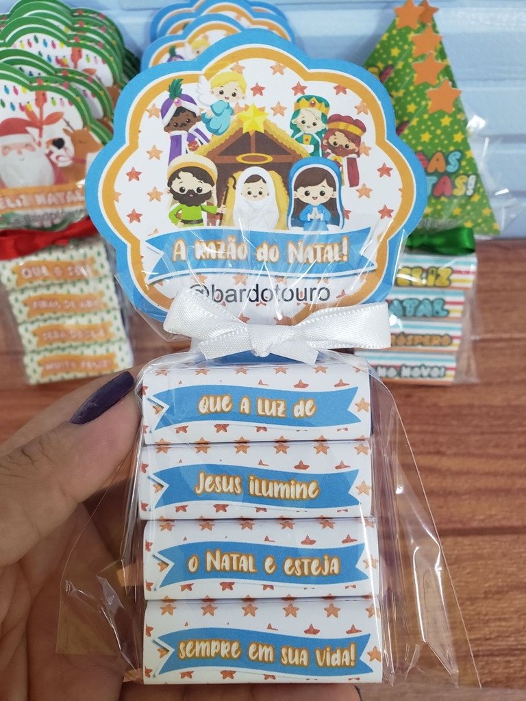 100 Caixa Bis Personalizado Para Natal