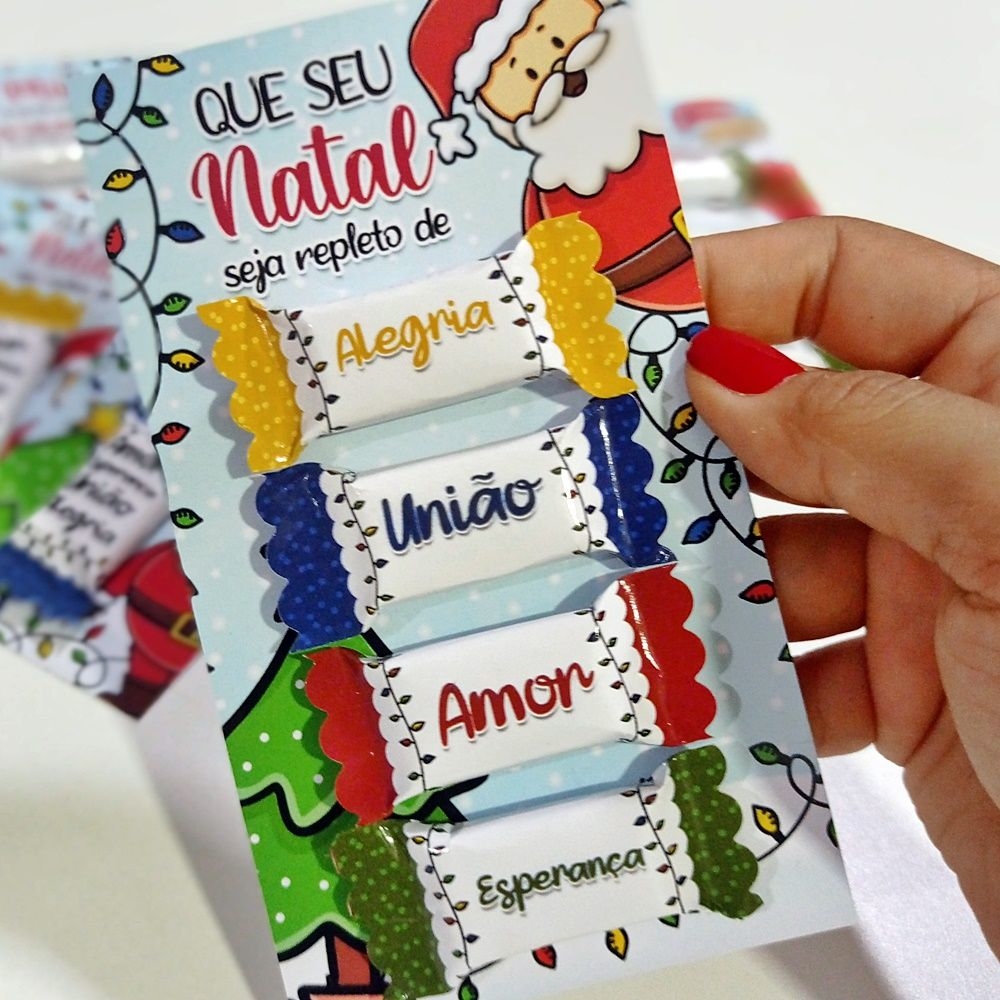 Cartão com 4 Bis Natal Personalizado