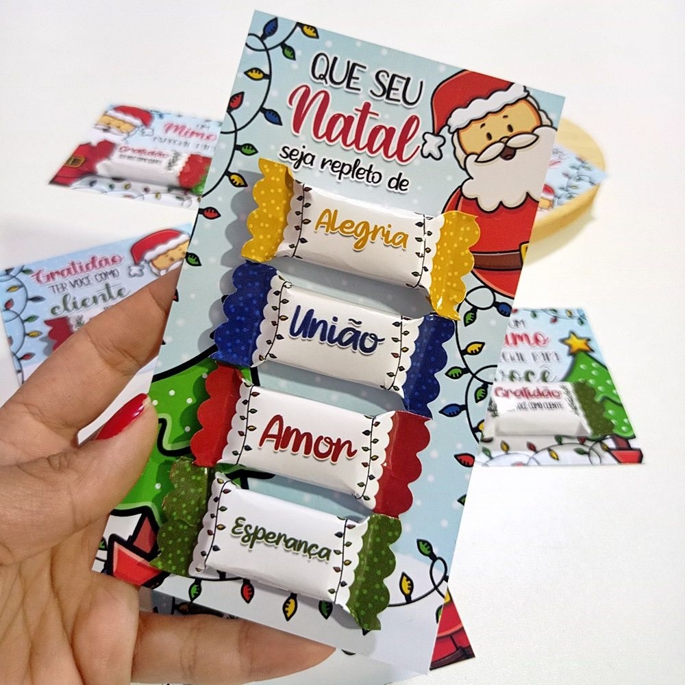 Cartão com 4 Bis Natal Personalizado