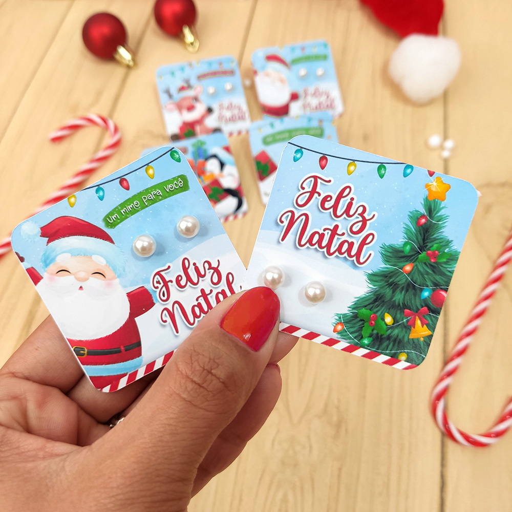 20 Cards de Natal Personalizados + Balas